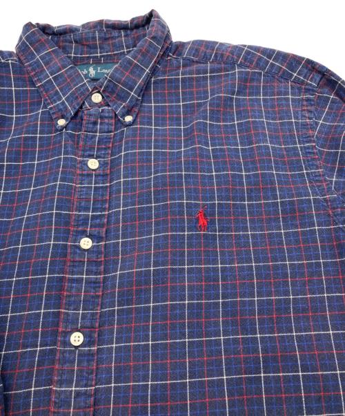 POLO RALPH LAUREN（ポロ・ラルフローレン）POLO RALPH LAUREN (ポロ・ラルフローレン) ボタンダウンチェックシャツ ネイビー サイズ:SIZE XLの古着・服飾アイテム