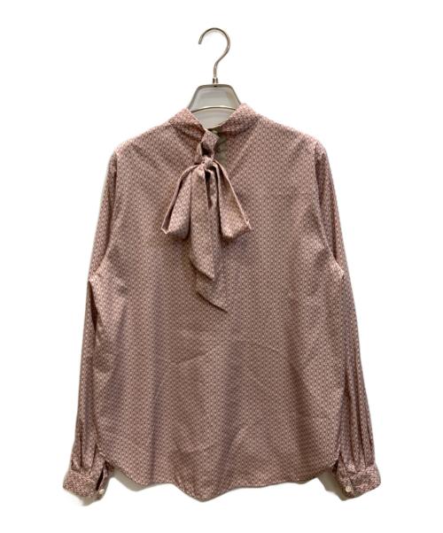 SOEJU（ソージュ）SOEJU (ソージュ) チェーン柄ボウタイブラウス ピンク サイズ:SIZE Mの古着・服飾アイテム