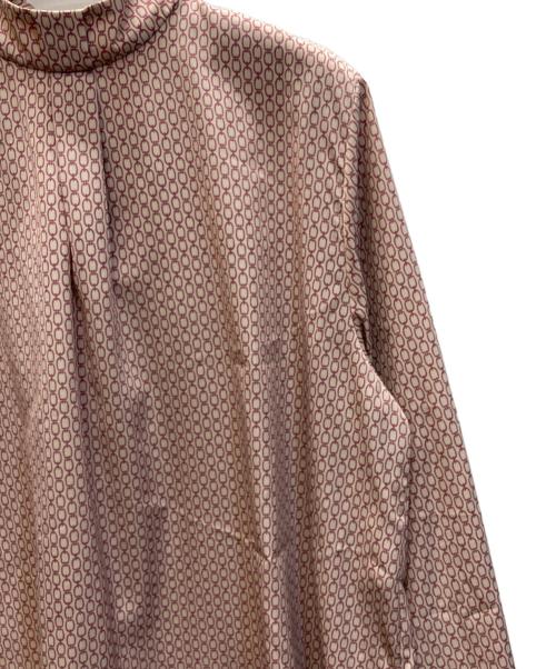 SOEJU（ソージュ）SOEJU (ソージュ) チェーン柄ボウタイブラウス ピンク サイズ:SIZE Mの古着・服飾アイテム