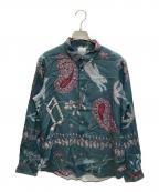 PAUL SMITHポールスミス）の古着「ラビットバンダナプリントシャツ」｜グリーン