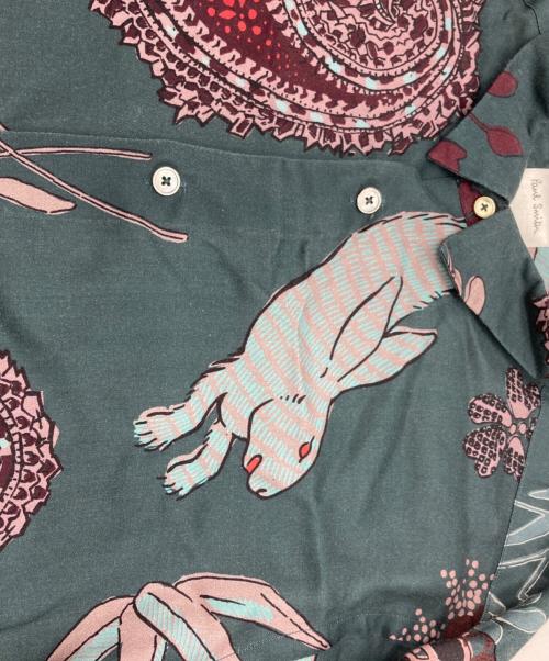 PAUL SMITH（ポールスミス）Paul Smith (ポールスミス) ラビットバンダナプリントシャツ グリーン サイズ:SIZE Lの古着・服飾アイテム