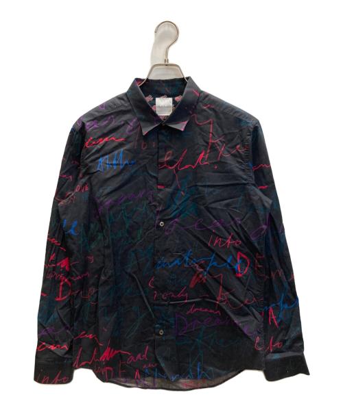 PAUL SMITH（ポールスミス）Paul Smith (ポールスミス) メッセージプリントシャツ ブラック サイズ:SIZE Lの古着・服飾アイテム