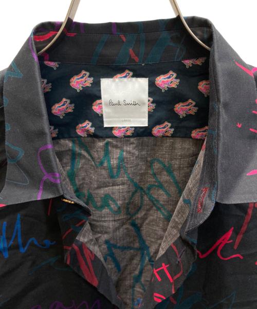 PAUL SMITH（ポールスミス）Paul Smith (ポールスミス) メッセージプリントシャツ ブラック サイズ:SIZE Lの古着・服飾アイテム