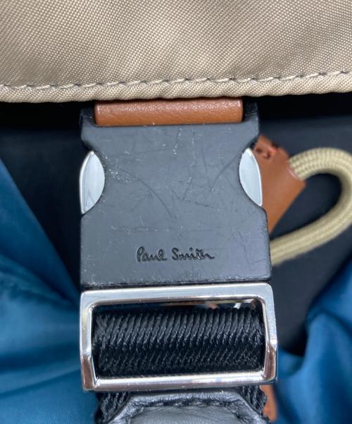 PAUL SMITH（ポールスミス）PAUL SMITH (ポールスミス) カラーブロッキングリュック ブルー×ベージュ サイズ:下記参照の古着・服飾アイテム