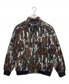 stussyステューシー）の古着「Tree Bark Fleece JKT」｜ブラウン×グレー