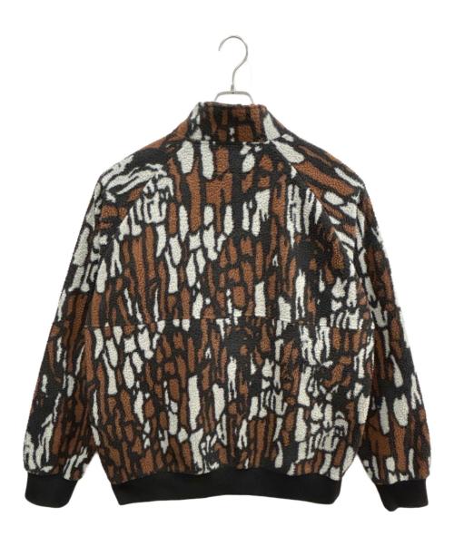 stussy（ステューシー）stussy (ステューシー) Tree Bark Fleece JKT ブラウン×グレー サイズ:XLの古着・服飾アイテム