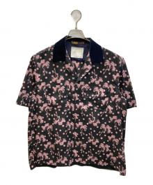 Sun Surf×sacai（サンサーフ×サカイ）の古着「パームツリードット オープンカラー アロハシャツ」｜ブラック×ピンク