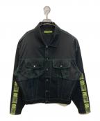 T.C.R BY TOUCHERティー.シー.アール バイ トゥシェ）の古着「T.C.R EQUIPMENT TRUCKER JACKET V2」｜ブラック