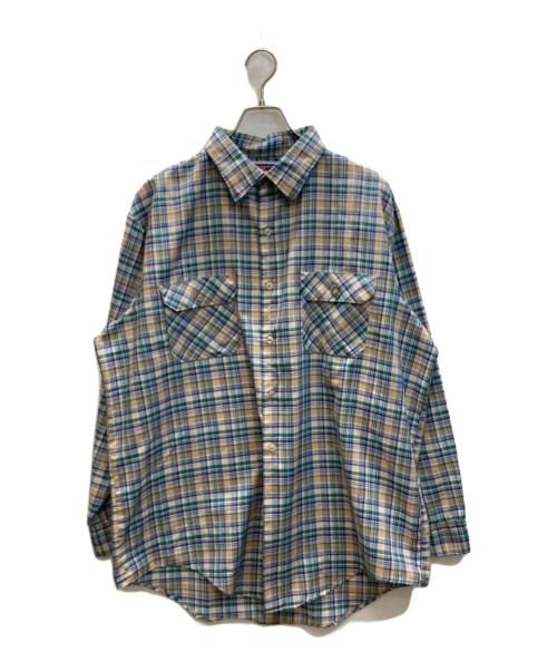 big mac（ビッグマック）big mac (ビッグマック) 80s チェックシャツ ブルー×グリーン サイズ:表記無しの古着・服飾アイテム
