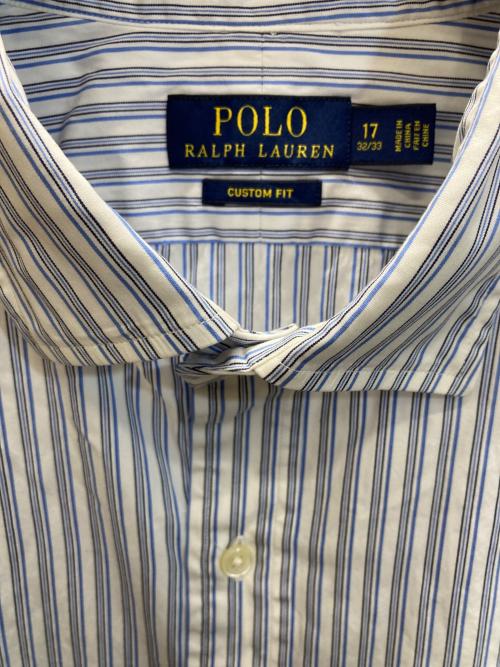 RALPH LAUREN（ラルフローレン）RALPH LAUREN (ラルフローレン) ストライプドレスシャツ ブルー×ホワイト サイズ:17 32/33の古着・服飾アイテム