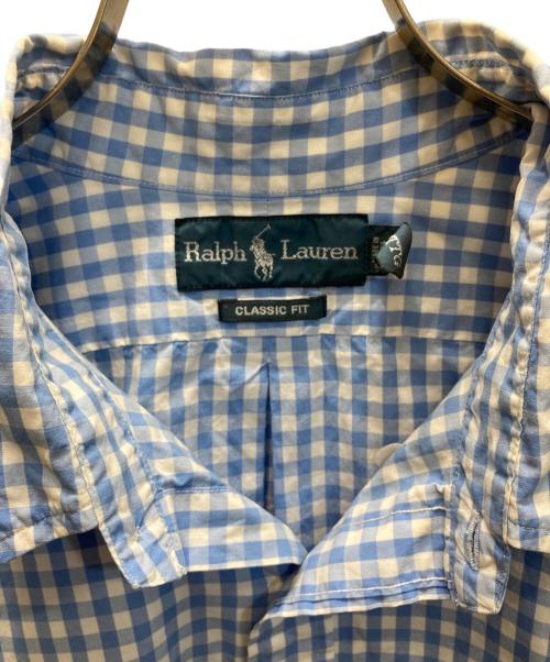 RALPH LAUREN（ラルフローレン）RALPH LAUREN (ラルフローレン) 半袖BDギンガムチェックシャツ ブルー×ホワイト サイズ:XXLの古着・服飾アイテム