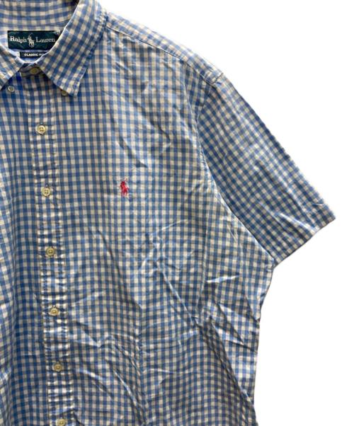 RALPH LAUREN（ラルフローレン）RALPH LAUREN (ラルフローレン) 半袖BDギンガムチェックシャツ ブルー×ホワイト サイズ:XXLの古着・服飾アイテム