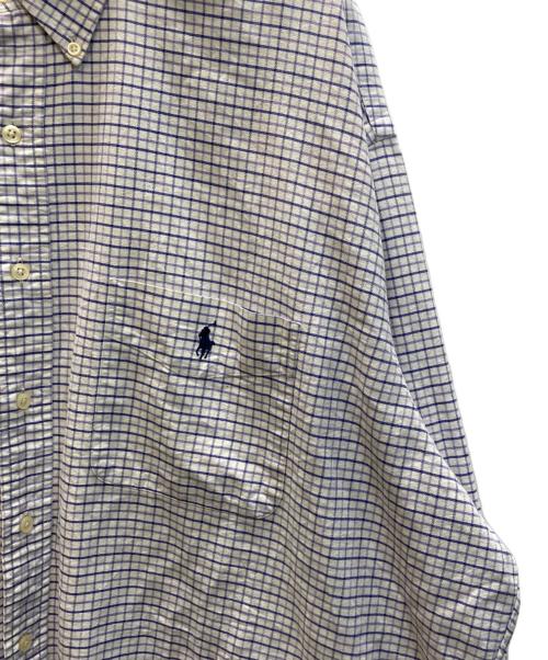 RALPH LAUREN（ラルフローレン）RALPH LAUREN (ラルフローレン) BIG SHIRT BDチェックシャツ ホワイト×パープル サイズ:XXLの古着・服飾アイテム