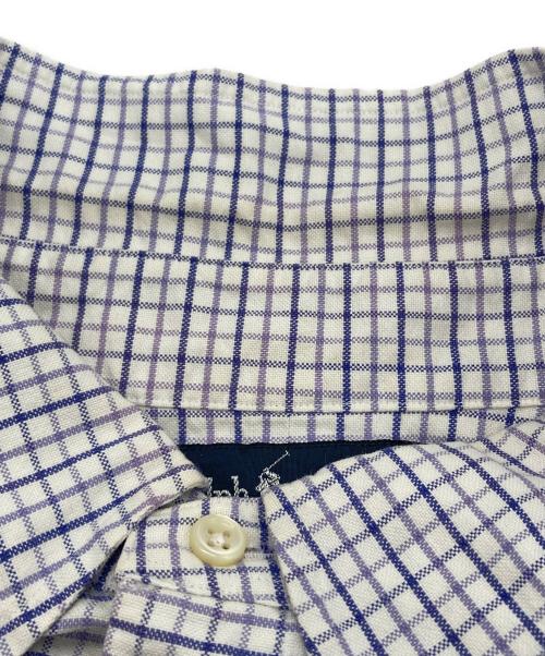 RALPH LAUREN（ラルフローレン）RALPH LAUREN (ラルフローレン) BIG SHIRT BDチェックシャツ ホワイト×パープル サイズ:XXLの古着・服飾アイテム