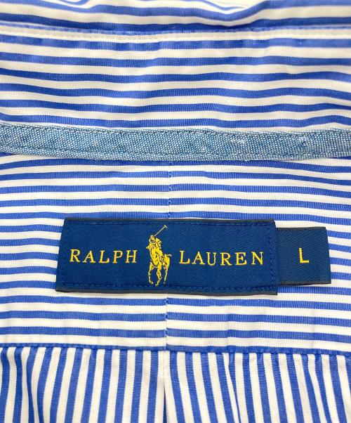 RALPH LAUREN（ラルフローレン）RALPH LAUREN (ラルフローレン) 半袖BDストライプシャツ ブルー×ホワイト サイズ:Lの古着・服飾アイテム