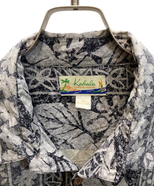 KAHALA（カハラ）KAHALA (カハラ) シルクシャツ グレー×ブラック サイズ:XLの古着・服飾アイテム
