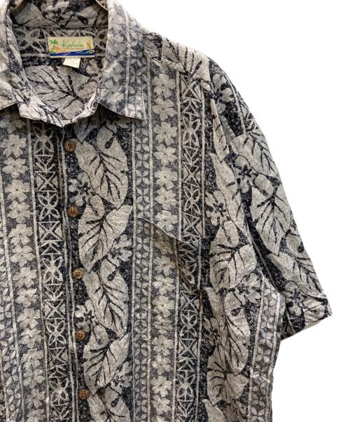 KAHALA（カハラ）KAHALA (カハラ) シルクシャツ グレー×ブラック サイズ:XLの古着・服飾アイテム