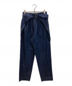 muller of yoshiokuboミュラーオブヨシオクボ）の古着「Circle belt pants denim」｜インディゴ