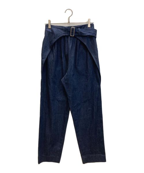 muller of yoshiokubo（ミュラーオブヨシオクボ）muller of yoshiokubo (ミュラーオブヨシオクボ) Circle belt pants denim インディゴ サイズ:M 未使用品の古着・服飾アイテム