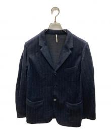 m's braque（エムズブラック）の古着「ウールストライプ テーラードジャケット」｜ネイビー