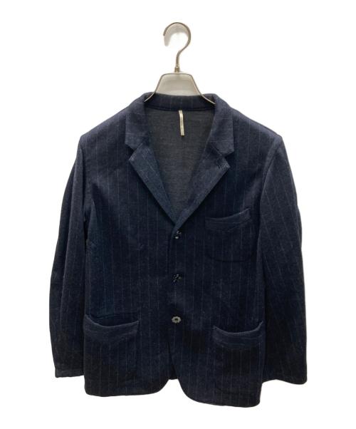 m's braque（エムズブラック）m's braque (エムズブラック) ウールストライプ テーラードジャケット ネイビー サイズ:SIZE Mの古着・服飾アイテム
