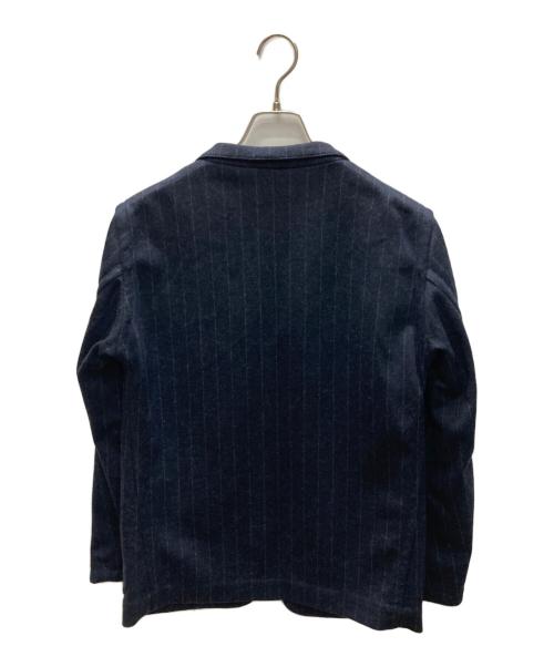 m's braque（エムズブラック）m's braque (エムズブラック) ウールストライプ テーラードジャケット ネイビー サイズ:SIZE Mの古着・服飾アイテム