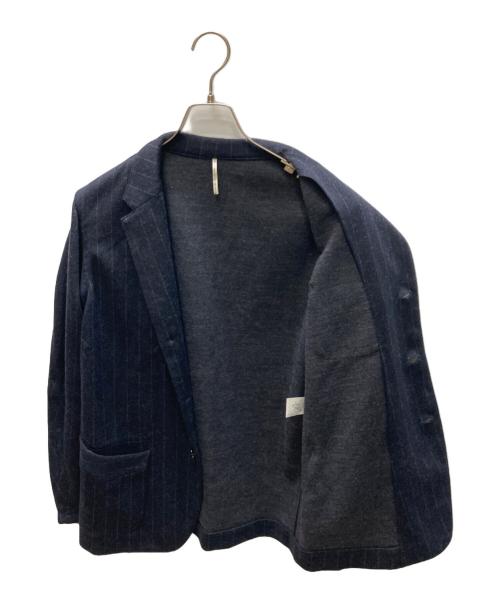 m's braque（エムズブラック）m's braque (エムズブラック) ウールストライプ テーラードジャケット ネイビー サイズ:SIZE Mの古着・服飾アイテム