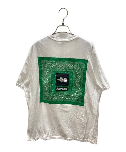 THE NORTH FACE（ザ ノース フェイス）THE NORTH FACE (ザ ノース フェイス) SUPREME (シュプリーム) Bandana Tee ホワイト×グリーン サイズ:ASIA XLの古着・服飾アイテム