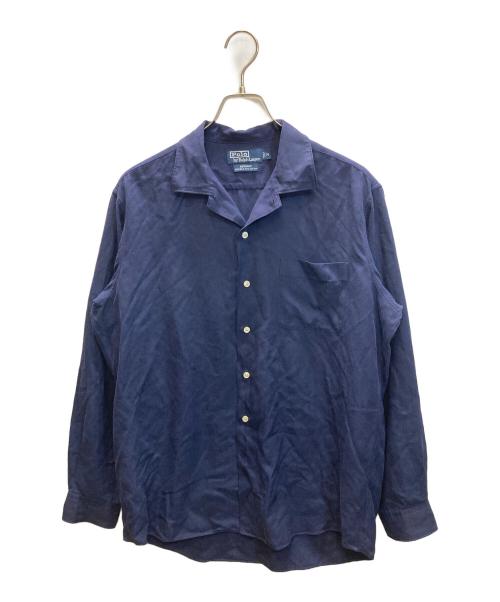 POLO RALPH LAUREN（ポロ・ラルフローレン）POLO RALPH LAUREN (ポロ・ラルフローレン) BONNARD シルクコットンシャツ ネイビー サイズ:Mの古着・服飾アイテム