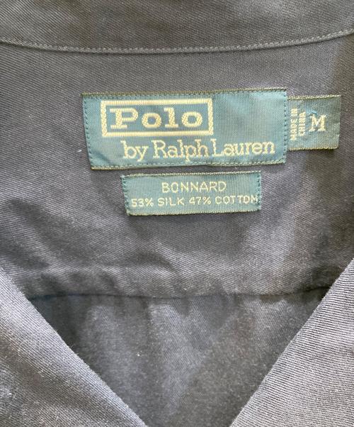 POLO RALPH LAUREN（ポロ・ラルフローレン）POLO RALPH LAUREN (ポロ・ラルフローレン) BONNARD シルクコットンシャツ ネイビー サイズ:Mの古着・服飾アイテム