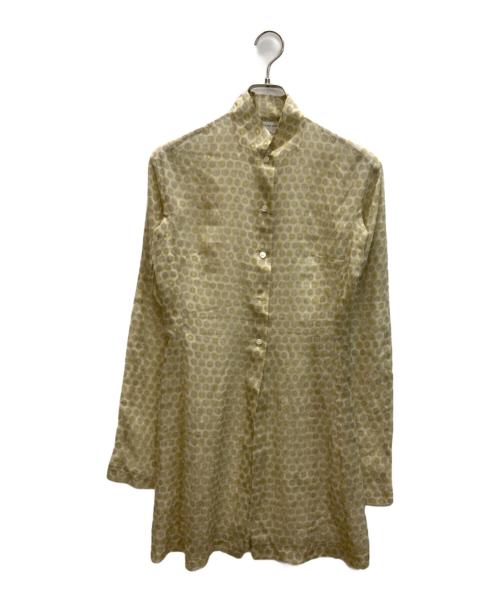 DRIES VAN NOTEN（ドリスヴァンノッテン）DRIES VAN NOTEN (ドリスヴァンノッテン) シアーロングシルクシャツ ベージュ サイズ:Mの古着・服飾アイテム