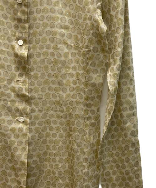 DRIES VAN NOTEN（ドリスヴァンノッテン）DRIES VAN NOTEN (ドリスヴァンノッテン) シアーロングシルクシャツ ベージュ サイズ:Mの古着・服飾アイテム