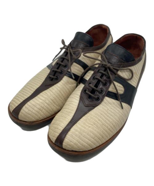 DRIES VAN NOTEN（ドリスヴァンノッテン）DRIES VAN NOTEN (ドリスヴァンノッテン) レースアップシューズ ベージュ×ブラック サイズ:36の古着・服飾アイテム