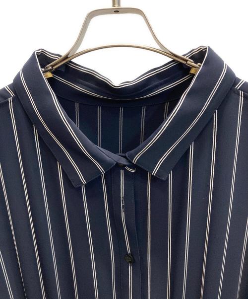ADORE（アドーア）ADORE (アドーア) ダブルサテンストライプワンピース ネイビー サイズ:SIZE 38の古着・服飾アイテム