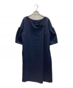 中古・古着通販】PRADA (プラダ) シルクドレスワンピース ネイビー