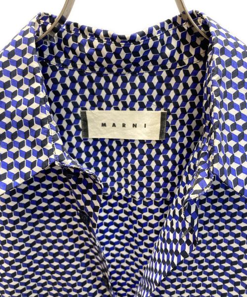 MARNI（マルニ）MARNI (マルニ) 幾何学柄 半袖シャツ ブルー サイズ:SIZE 46の古着・服飾アイテム