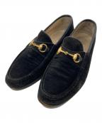 GUCCIグッチ）の古着「スエード ホースビット ローファー」｜ブラック