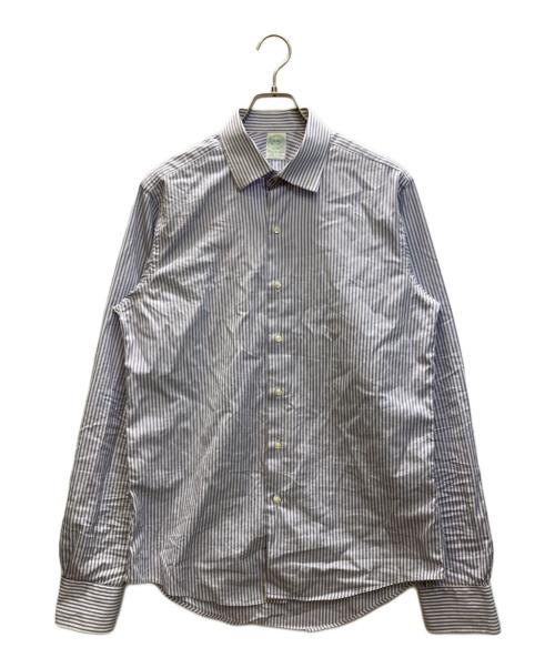BROOKS BROTHERS（ブルックスブラザーズ）BROOKS BROTHERS (ブルックスブラザーズ) ストライプBDシャツ ブルー×ホワイト サイズ:SIZE 16-36の古着・服飾アイテム