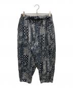 TIGHTBOOTH PRODUCTIONタイトブースプロダクション）の古着「PAISLEY BALLOON PANTS ペイズリー バルーンパンツ」｜ブラック×ホワイト