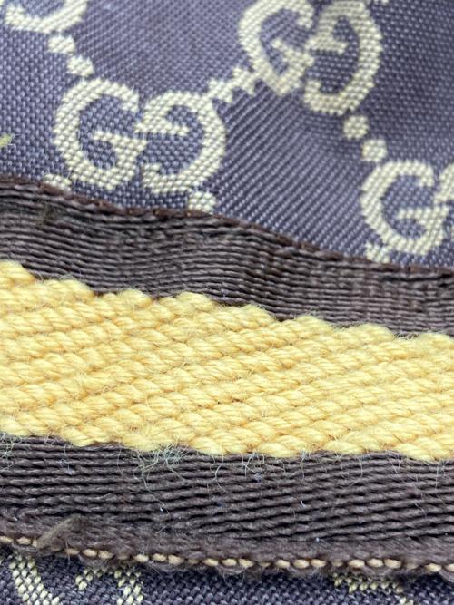 GUCCI（グッチ）GUCCI (グッチ) GGキャンバス バケットハット ブラウン×イエロー サイズ:Lの古着・服飾アイテム