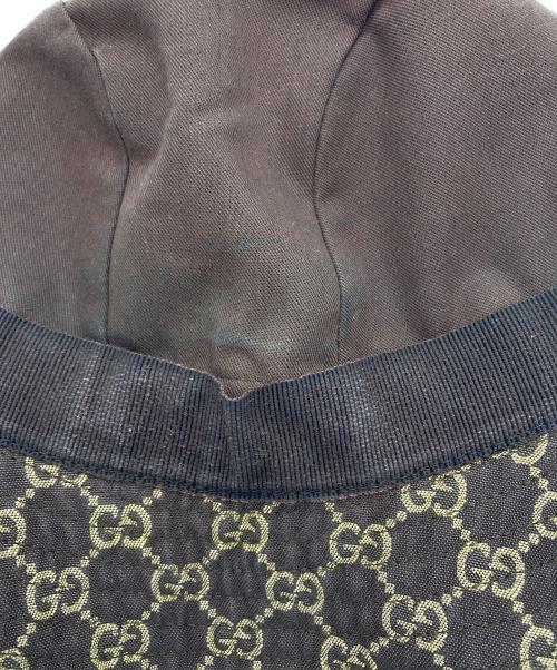 GUCCI（グッチ）GUCCI (グッチ) GGキャンバス バケットハット ブラウン×イエロー サイズ:Lの古着・服飾アイテム