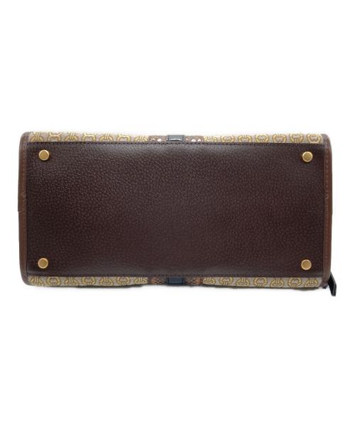 TORY BURCH（トリーバーチ）TORY BURCH (トリーバーチ) Gemini Link Jacquard Snake Satchel with Genuine Snakeskin Triml ハンドバッグ ブラウンの古着・服飾アイテム