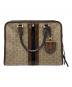 TORY BURCH（トリーバーチ）の古着「Gemini Link Jacquard Snake Satchel with Genuine Snakeskin Triml ハンドバッグ」｜ブラウン