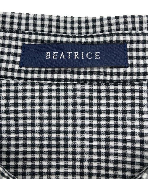 BEATRICE（ベアトリス）BEATRICE (ベアトリス) サッカーリボンベルトワンピース ブラック×ホワイト サイズ:SIZE 38の古着・服飾アイテム