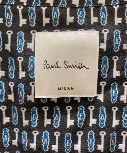 PAUL SMITH（ポールスミス）Paul Smith (ポールスミス) 総柄オープンカラーシャツ ブラック×ブルー サイズ:SIZE Mの古着・服飾アイテム