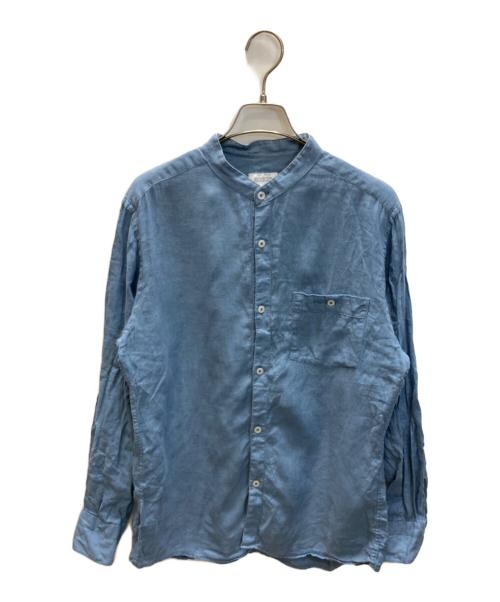 MACKINTOSH PHILOSOPHY（マッキントッシュ フィロソフィー）MACKINTOSH PHILOSOPHY (マッキントッシュ フィロソフィー) リネンバンドカラーシャツ ブルー サイズ:40の古着・服飾アイテム