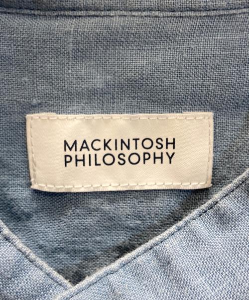 MACKINTOSH PHILOSOPHY（マッキントッシュ フィロソフィー）MACKINTOSH PHILOSOPHY (マッキントッシュ フィロソフィー) リネンバンドカラーシャツ ブルー サイズ:40の古着・服飾アイテム