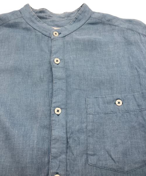 MACKINTOSH PHILOSOPHY（マッキントッシュ フィロソフィー）MACKINTOSH PHILOSOPHY (マッキントッシュ フィロソフィー) リネンバンドカラーシャツ ブルー サイズ:40の古着・服飾アイテム