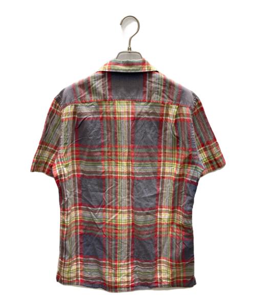 POLO RALPH LAUREN（ポロ・ラルフローレン）POLO RALPH LAUREN (ポロ・ラルフローレン) オープンカラー マドラスチェックシャツ レッド×ネイビー サイズ:Mの古着・服飾アイテム