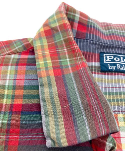 POLO RALPH LAUREN（ポロ・ラルフローレン）POLO RALPH LAUREN (ポロ・ラルフローレン) オープンカラー マドラスチェックシャツ レッド×ネイビー サイズ:Mの古着・服飾アイテム